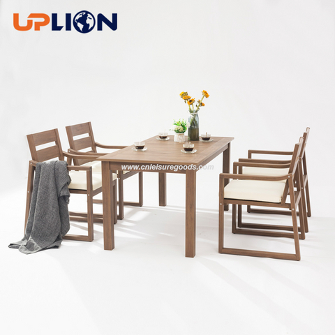 Mesa retangular de madeira pl&aacute;stica para exteriores Uplion, resistente &agrave;s intemp&eacute;ries, p&aacute;tio, jardim, quintal, mesa de jantar moderna