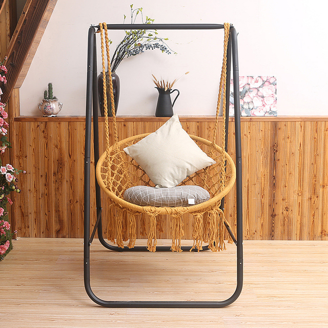 Uplion - Hamaca colgante para dormitorio interior y exterior con coj&iacute;n