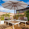Uplion Outdoor Wooden Commercial Luxury Umbrella Patio Garden Sun Umbrella Restaurant Wooden Parasol
