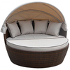 Uplion Garden Furniture Outdoor Rattan Daybed Sectional Sofa Set Wicker Luxury Chaise Lounge