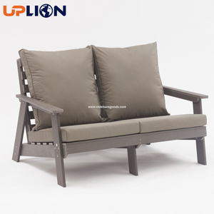 Uplion Outdoor Furniture Plastic Wood 2-seat Sofa Chair Leisure Plastic Wood Chair