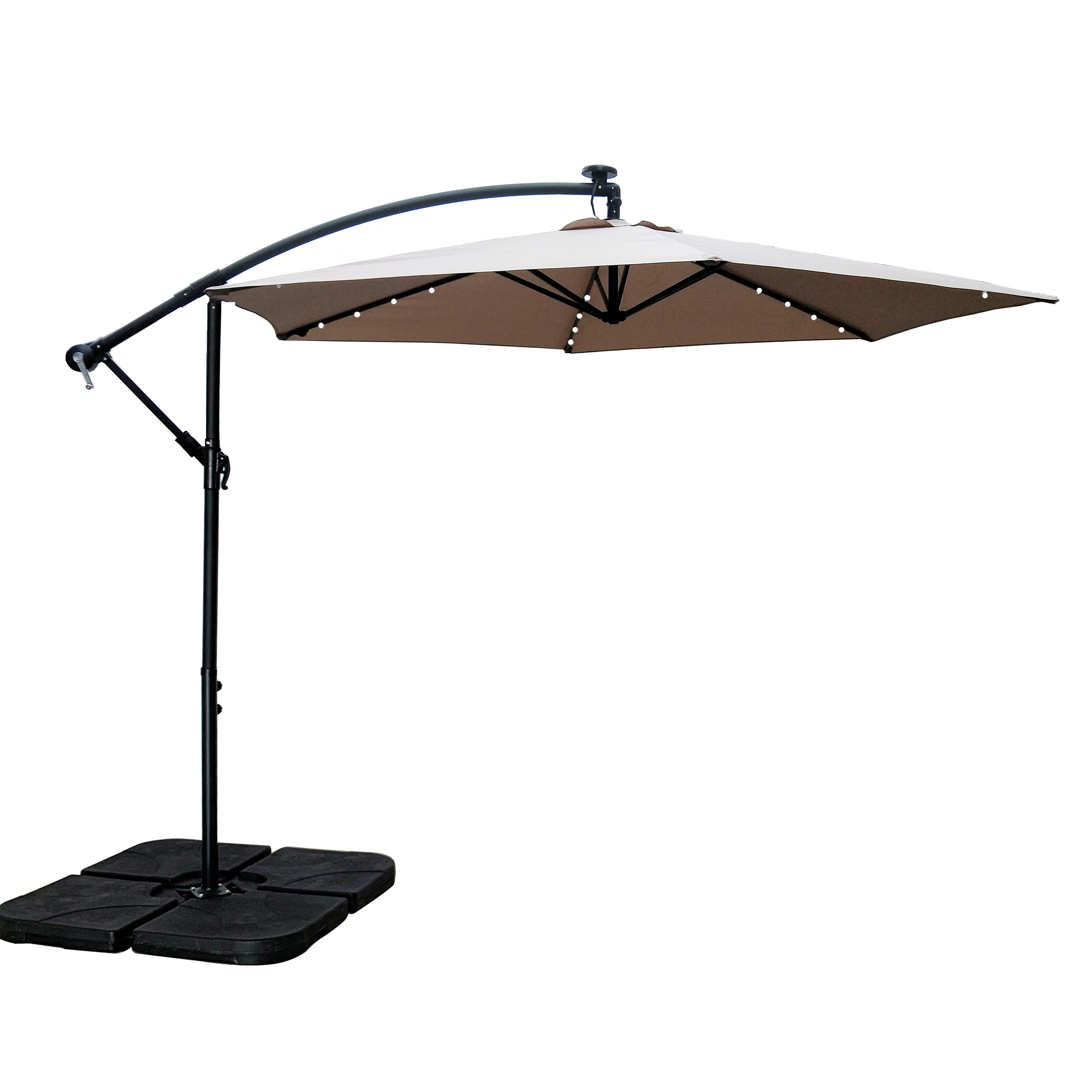 Uplion Patio Offset Hanging Umbrella 10 FT Cantilever Outdoor Umbrellas with Waterproof Solution-Dyed Canopy & Cross Base