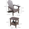 Uplion 3-Piece Classic Outdoor Patio Chair with Side Table Adirondack Chair and Table Set