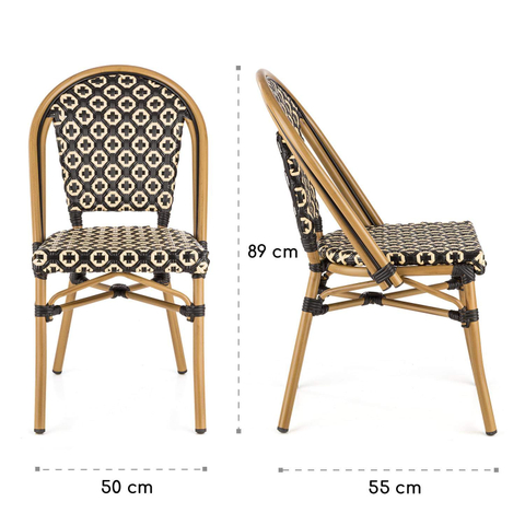 Uplion Открытый балкон Французское кафе Бистро Ротанг Алюминиевые плетеные стулья Ресторан Патио Стулья