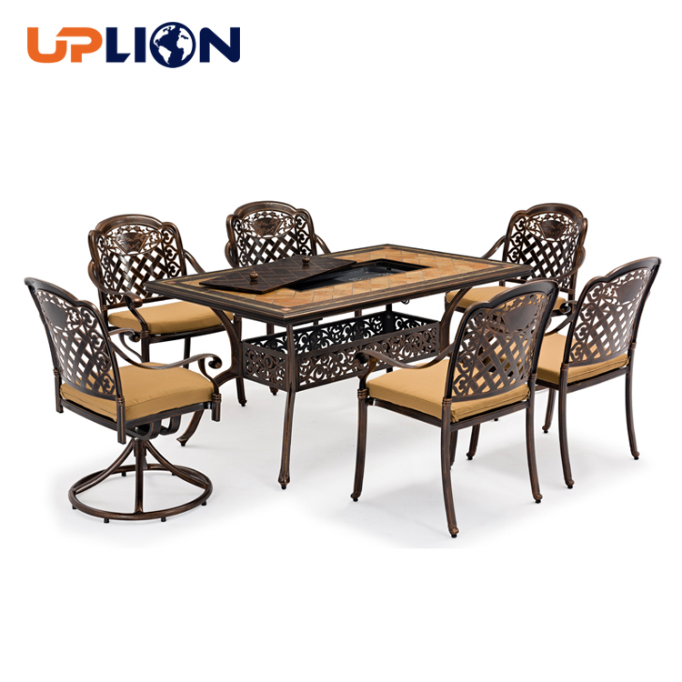 Luxurious cast aluminum tables and chairs