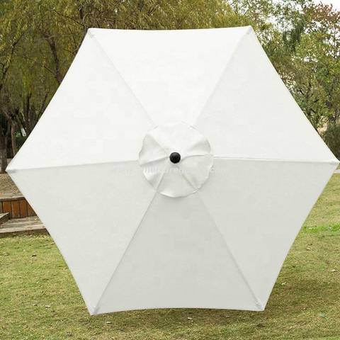 Uplion 정원 가구 안뜰 야외 테이블 시장 우산 푸시 버튼 틸트/크랭크, 6개의 갈비뼈 포함