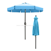 Uplion Outdoor Courtyard Patio Central Column Umbrella with Ruffles Security Guard Post Garden Straight Parasol
