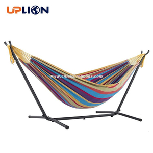 Uplion Strong Frame Hammock Double Cotton Hammock With Space Saving Steel Stand 2 Person Portable Hammock