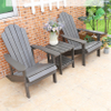 Uplion 3-Piece Classic Outdoor Patio Chair With Side Table For Garden, Pool Adirondack Chair And Table Set