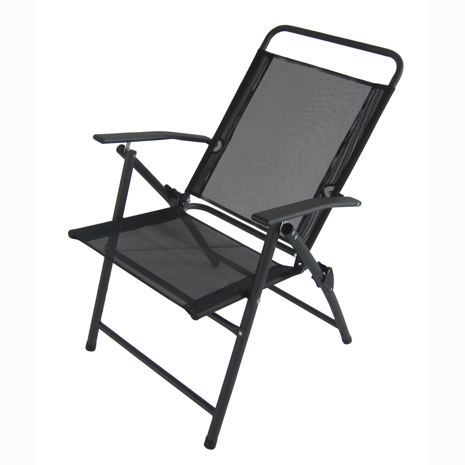 Uplion High Quality Folding Steel Chair with Armrest Outdoor Garden Metal Chairs