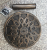Uplion Black Heavy Umbrella Holder Outdoor Leisure Round Resin Parasol Umbrella Stand Base