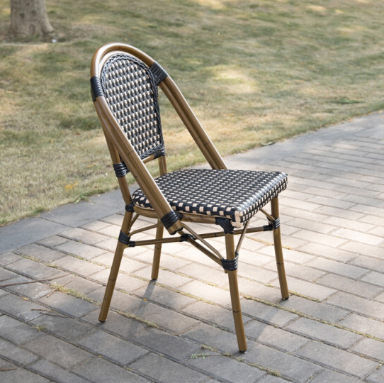 Uplion Outdoor Furniture French Bamboo Look Cafe Chair Bistro Rattan Chairs Wicker Chair