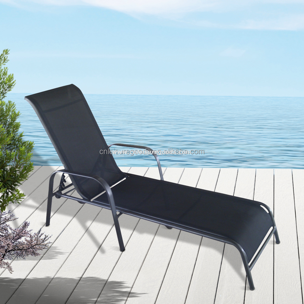 Cadeira externa cl&aacute;ssica Uplion, empilhamento popular, espregui&ccedil;adeira de metal para piscina externa