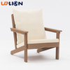 Uplion Outdoor Furniture Waterproof Plastic Wood Chair with Cushion Coffee Dining Chair