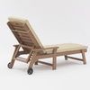 Uplion Swimming Pool Chair Lounge Outdoor Plastic Wood Sun Lounger Garden Chaise Lounge with Cushion