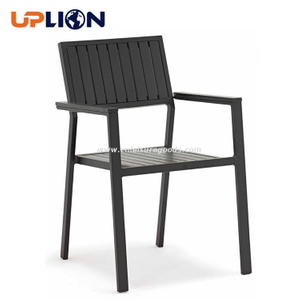 Uplion Outdoor Furniture Set Restaurant Coffee Dining Aluminum Wood Chair Garden Plastic Wooden Chair