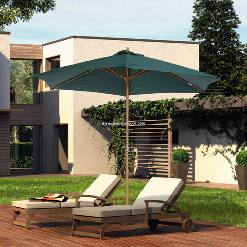 Uplion 10피트 단단한 나무 큰 방수 우산 정원 시장 테이블 태양 우산 야외 파티오 파라솔