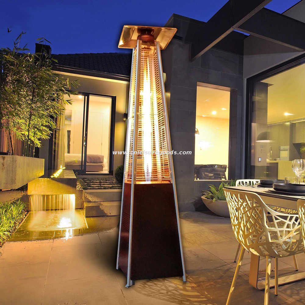 Uplion Outdoor Gas Heater with Wheels Pyramid Propane Patio Heater for Garden