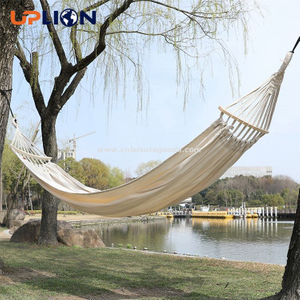 Uplion Folding Canvas Camping Hammock With Solid Wood Outdoor Hanging Swing Bed Hammock Swing Chair