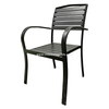 Uplion Patio Aluminium Stacked Bistro Armchair Plastic Wood Restaurant Dining Chair