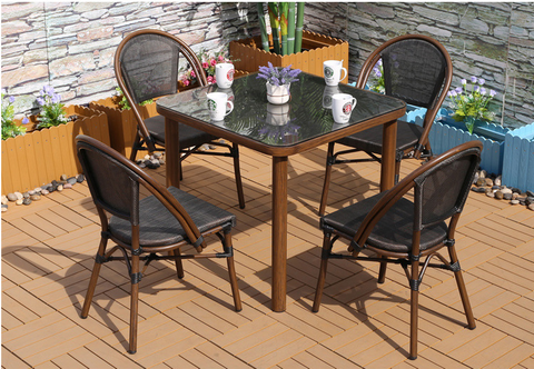 Uplion 屋外屋内家具レジャー竹ルックフレンチビストロレストランカフェチェア