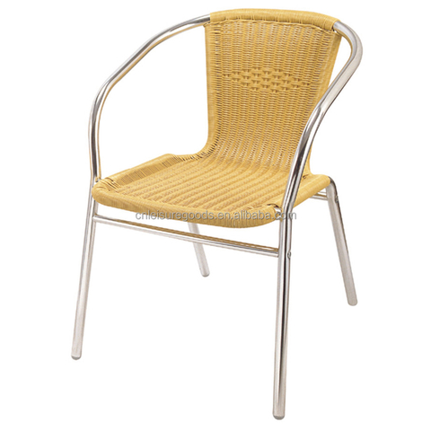 Uplion 알루미늄 실내외 등나무 커피 비스트로 의자 레스토랑 파티오 쌓을 수 있는 식당 의자
