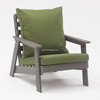 Uplion Garden Furniture KD Structure Waterproof Chair with Cushion Plastic Wood Coffee Dining Chair