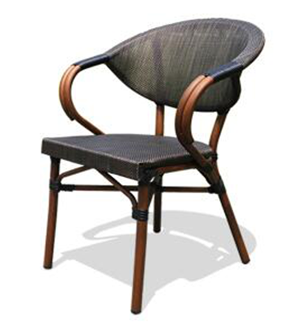 Wholesale indoor-outdoor cheap aluminum bamboo look teslin bistro coffee chair furniture garden 