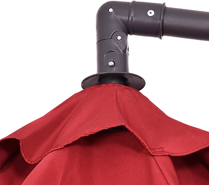 Uplion 10ft Side Hanging Cantilever Waterproof Patio Umbrellas Market Banana Sun Umbrella Garden Outdoor Parasol
