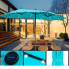 Uplion 4.6M Led Umbrella with Solar Lights Outdoor Sun Umbrella Double Head Patio Parasol