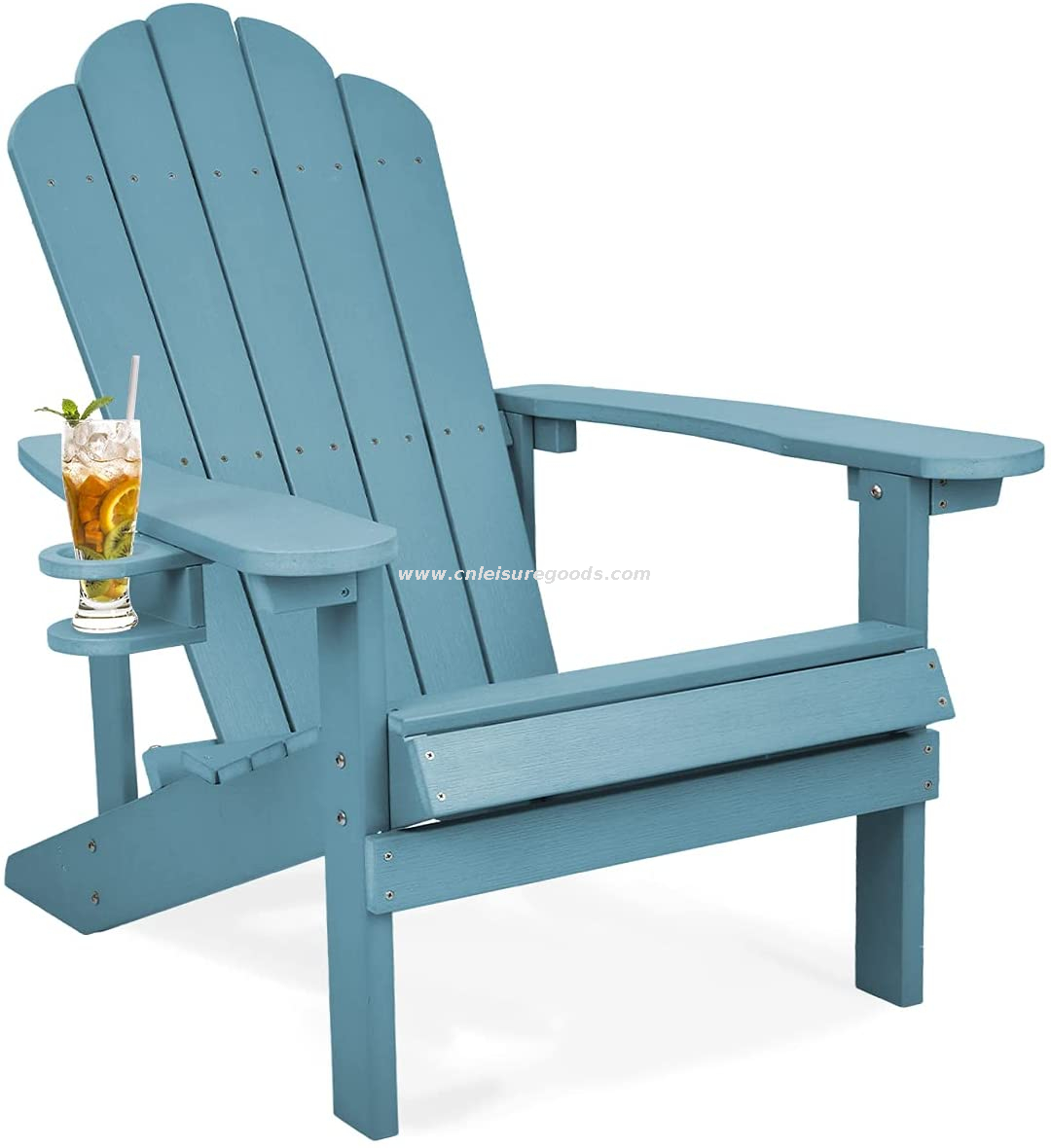 Uplion Kd Weather Resistant Chair With Cup Holder Patio Lawn Garden Backyard Plastic Adirondack Chair