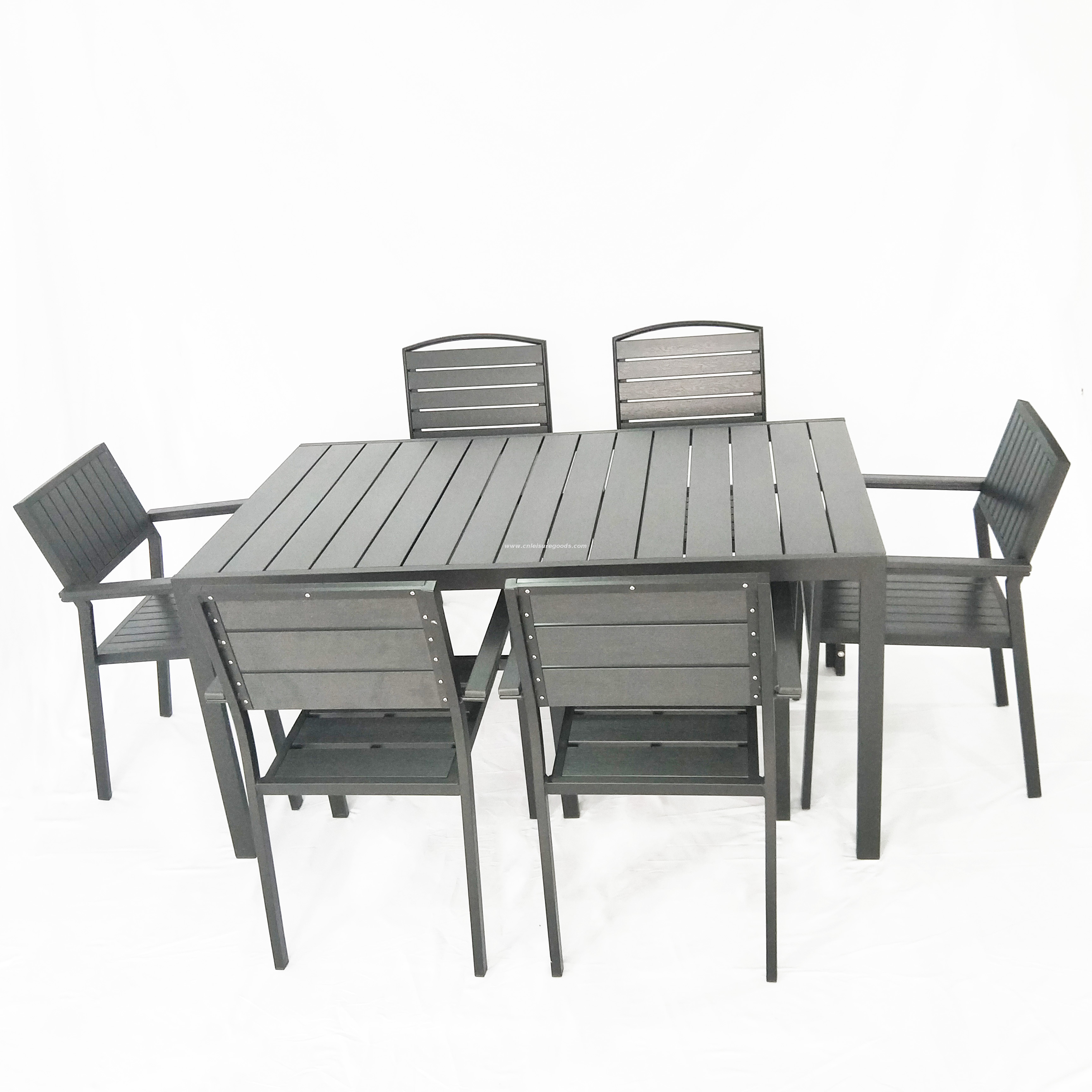 Uplion Outdoor Furniture Set Restaurant Coffee Dining Aluminum Wood Chair Garden Plastic Wooden Chair
