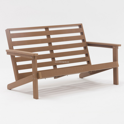 Poltrona &agrave; prova d'&aacute;gua de luxo para m&oacute;veis de jardim Uplion com almofada, cadeira de sof&aacute; de madeira de pl&aacute;stico com 2 lugares