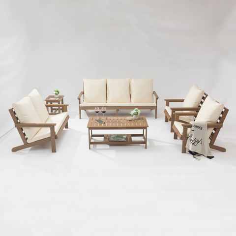 Uplion Sill&oacute;n reclinable de lujo, muebles de exterior, juego de mesa y sillas, juego de sof&aacute; de madera y pl&aacute;stico de aluminio