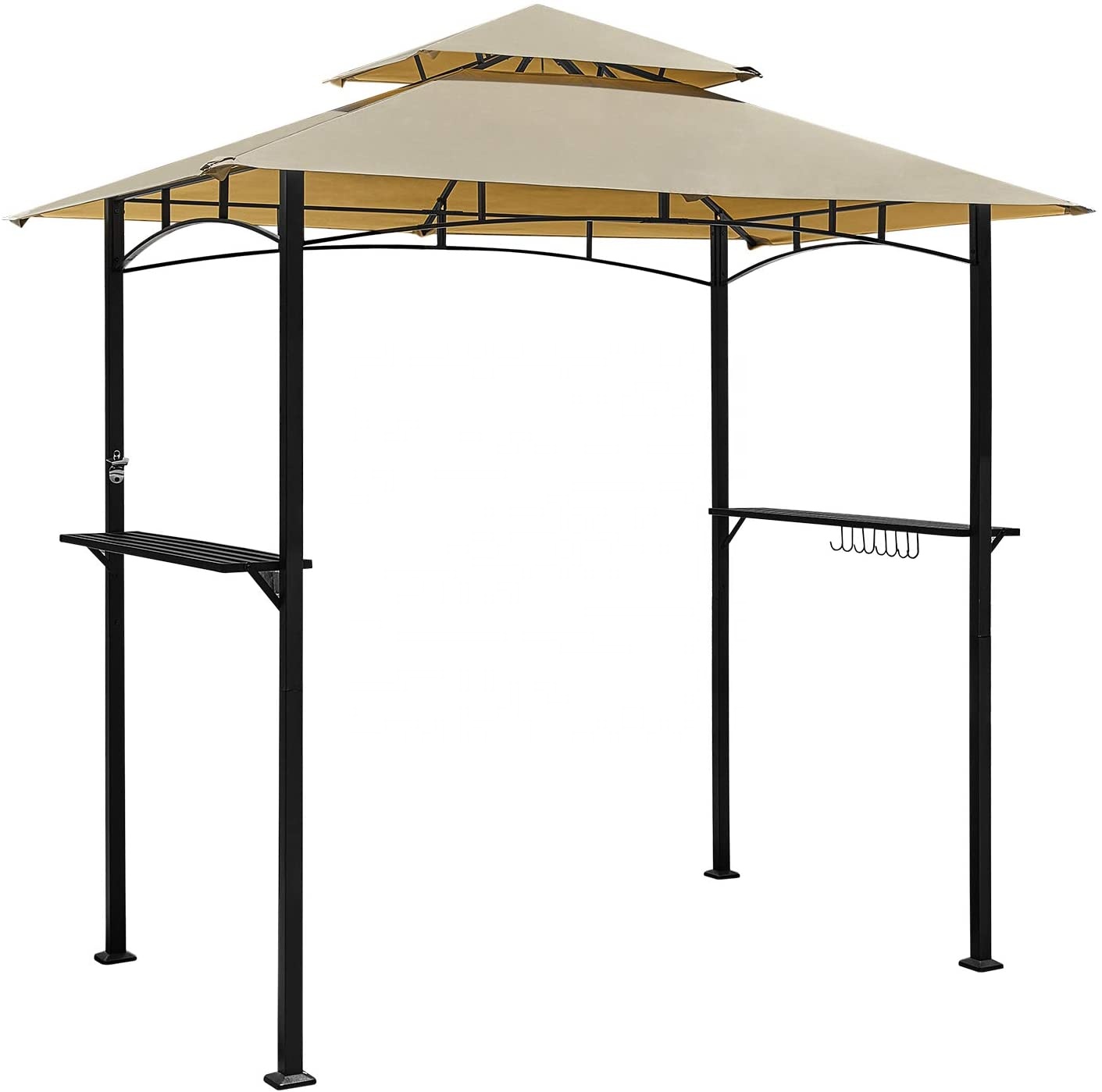 2-Tier Waterproof BBQ Gazebo for Patio and Backyard with Vented Top