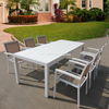 Uplion Luxury Outdoor Furniture Plastic Wood Table Chair Garden Patio Dining Table and Chairs Set