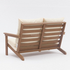 Uplion Garden Furniture Outdoor Luxury Waterproof Armchair with Cushion Plastic Wood 2-seat Sofa Chair
