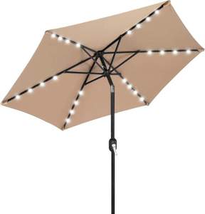 Uplion Solar Umbrella LED Lighted Patio Umbrella Table Market Umbrella with Tilt and Crank Outdoor Umbrella